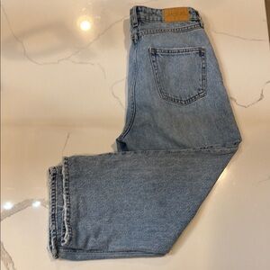 Mozik Mid Waist Wide Leg Jeans Short